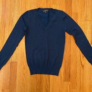 Women's NWOT Forever21 Basic Blue Green Navy Blue Colored V-Neck Sweater